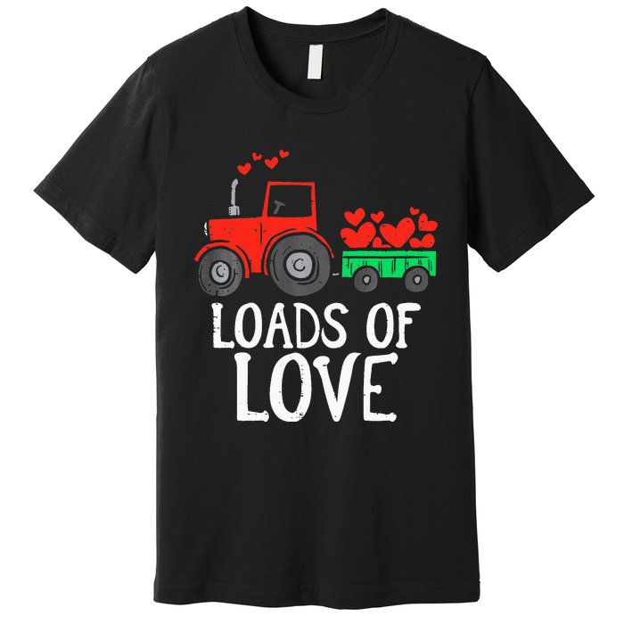 Loads Of Love Tractor Cute Valentines Day Premium T-Shirt