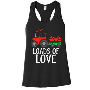 Loads Of Love Tractor Cute Valentines Day Women's Racerback Tank