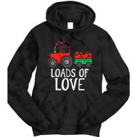 Loads Of Love Tractor Cute Valentines Day Tie Dye Hoodie