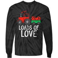 Loads Of Love Tractor Cute Valentines Day Tie-Dye Long Sleeve Shirt