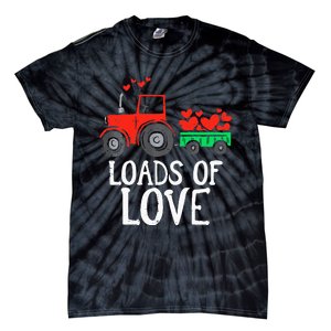 Loads Of Love Tractor Cute Valentines Day Tie-Dye T-Shirt