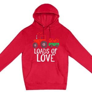 Loads Of Love Tractor Cute Valentines Day Premium Pullover Hoodie