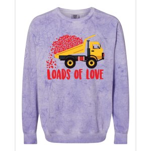 Loads Of Love Cool Construction Funny Gift Colorblast Crewneck Sweatshirt