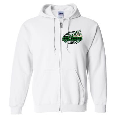 Loads Of Luck St Patrick's Day Lucky Gnome Truck Full Zip Hoodie