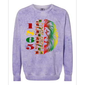 Lion Of Liberation And Freedom 1865 Junenth Ecipation Great Gift Colorblast Crewneck Sweatshirt