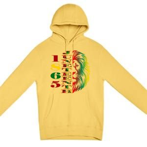 Lion Of Liberation And Freedom 1865 Junenth Ecipation Great Gift Premium Pullover Hoodie