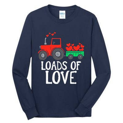 Loads Of Love Tractor Cute Valentines Day Truck Boy Tall Long Sleeve T-Shirt