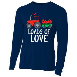 Loads Of Love Tractor Cute Valentines Day Truck Boy Cooling Performance Long Sleeve Crew