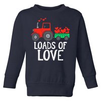 Loads Of Love Tractor Cute Valentines Day Truck Boy Toddler Sweatshirt