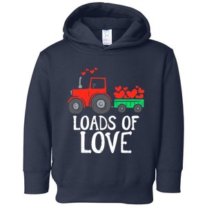 Loads Of Love Tractor Cute Valentines Day Truck Boy Toddler Hoodie