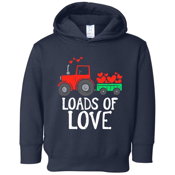 Loads Of Love Tractor Cute Valentines Day Truck Boy Toddler Hoodie