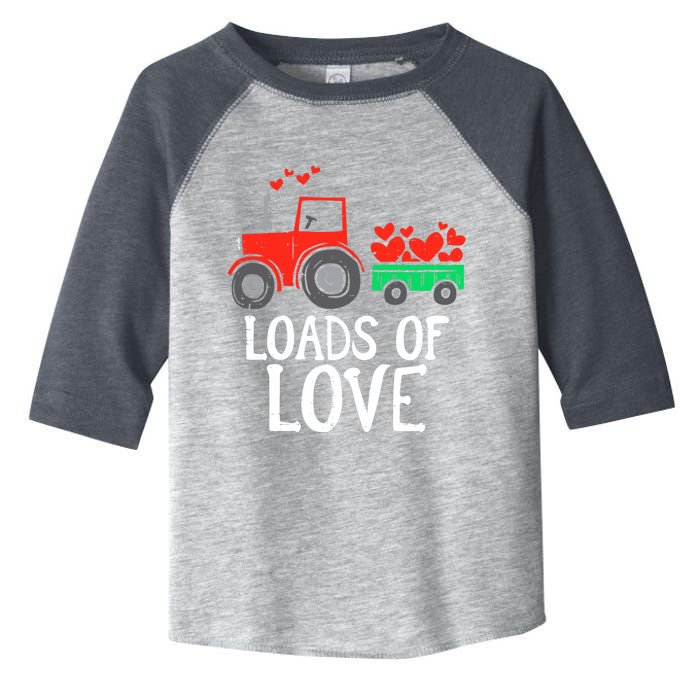 Loads Of Love Tractor Cute Valentines Day Truck Boy Toddler Fine Jersey T-Shirt