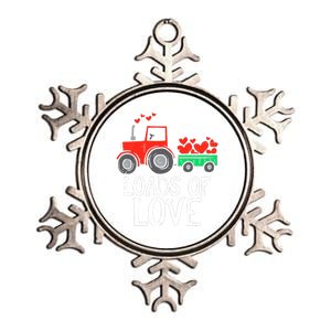 Loads Of Love Tractor Cute Valentines Day Truck Boy Metallic Star Ornament