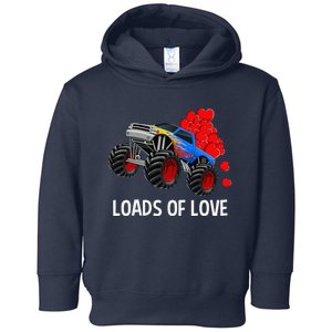 Loads Of Love Monster Truck Valentine's Day Gifts Toddler Hoodie