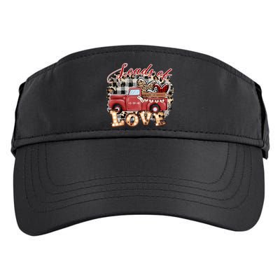 Loads Of Love Cute Vintage Truck Valentines Day Adult Drive Performance Visor