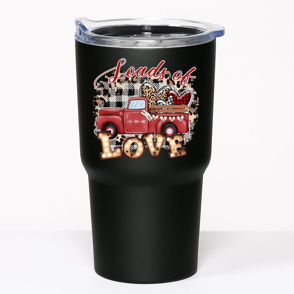 Loads Of Love Cute Vintage Truck Valentines Day Tumbler