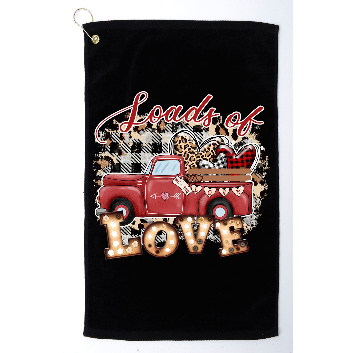 Loads Of Love Cute Vintage Truck Valentines Day Golf Towel