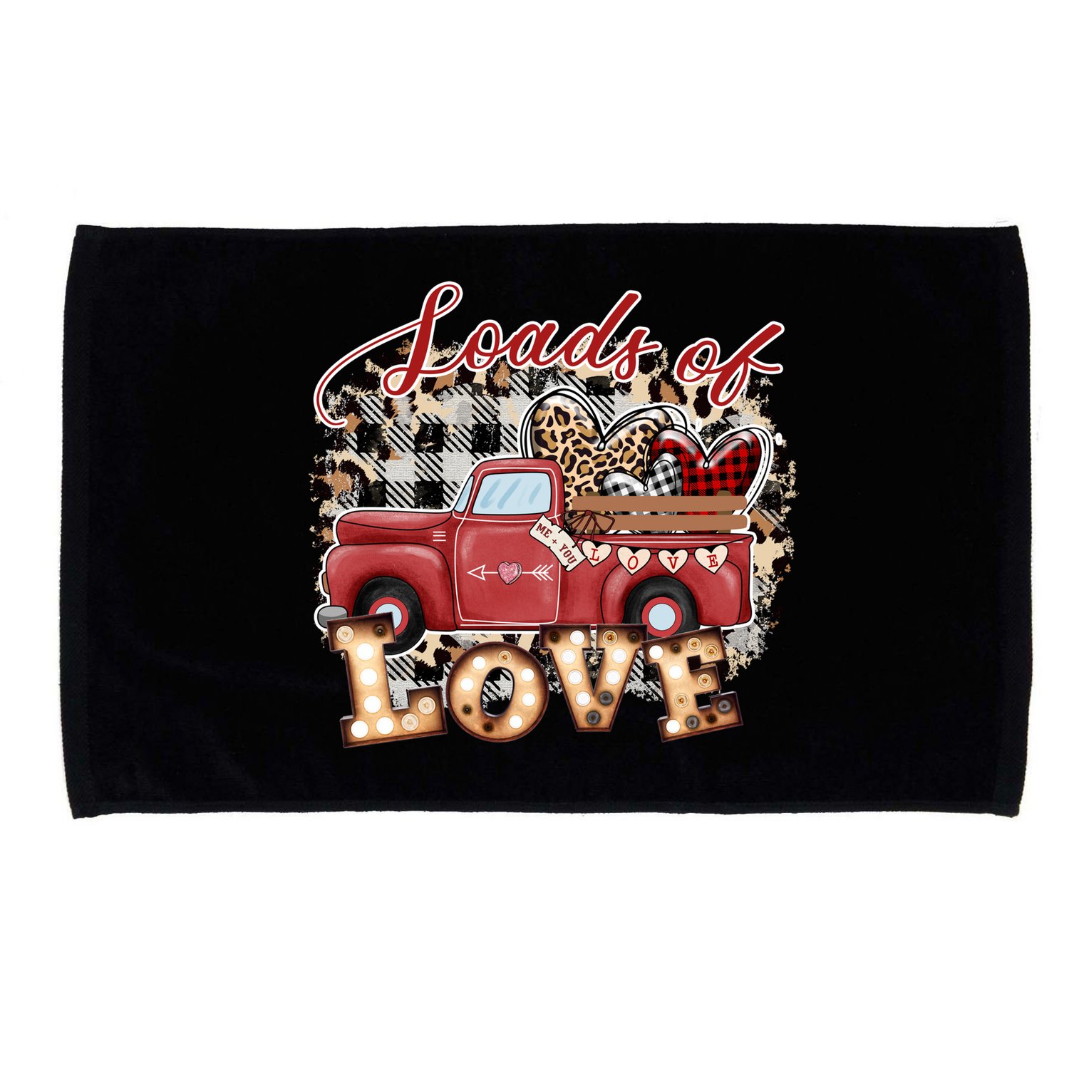 Loads Of Love Cute Vintage Truck Valentines Day Microfiber Hand Towel