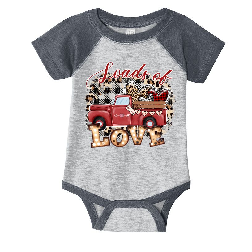 Loads Of Love Cute Vintage Truck Valentines Day Infant Baby Jersey Bodysuit