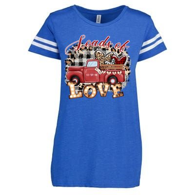 Loads Of Love Cute Vintage Truck Valentines Day Enza Ladies Jersey Football T-Shirt