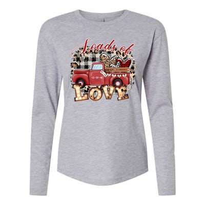 Loads Of Love Cute Vintage Truck Valentines Day Womens Cotton Relaxed Long Sleeve T-Shirt