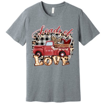 Loads Of Love Cute Vintage Truck Valentines Day Premium T-Shirt