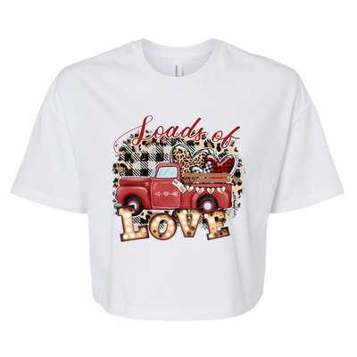 Loads Of Love Cute Vintage Truck Valentines Day Bella+Canvas Jersey Crop Tee