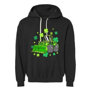 Loads Of Luck Tractor Boy St Patricks Day Garment-Dyed Fleece Hoodie