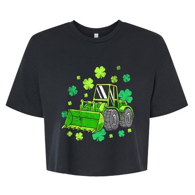 Loads Of Luck Tractor Boy St Patricks Day Bella+Canvas Jersey Crop Tee