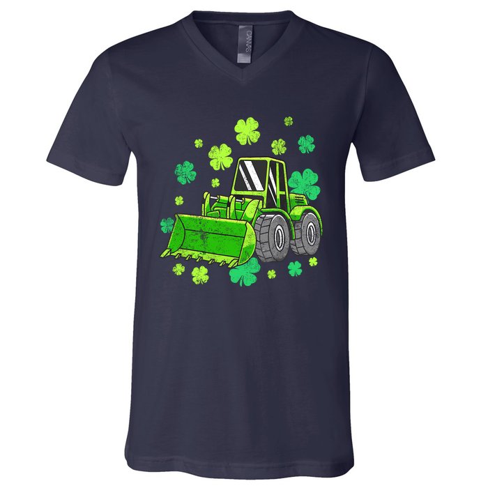 Loads Of Luck Tractor Boy St Patricks Day V-Neck T-Shirt