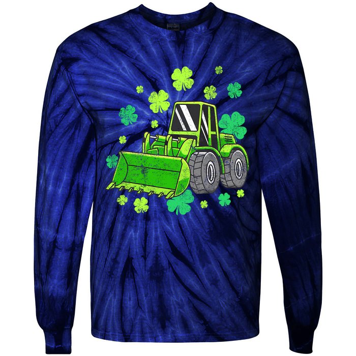 Loads Of Luck Tractor Boy St Patricks Day Tie-Dye Long Sleeve Shirt