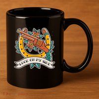 Luck On My Side Gun 11oz C Handle Ceramic Mug