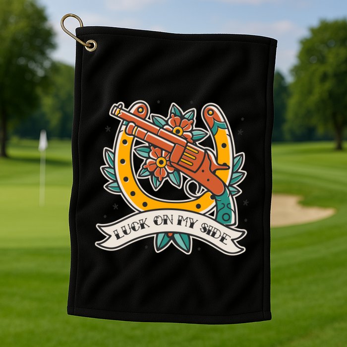 Luck On My Side Gun Golf Towel