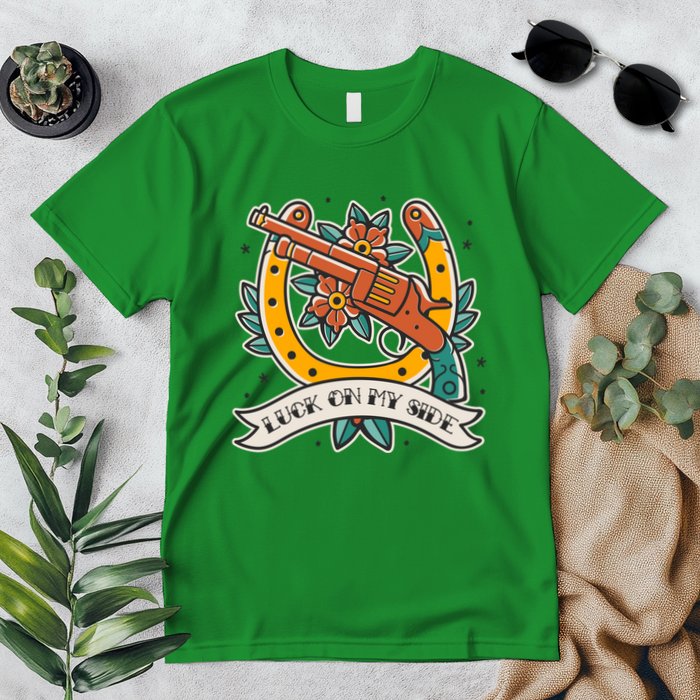 Luck On My Side Gun Premium T-Shirt