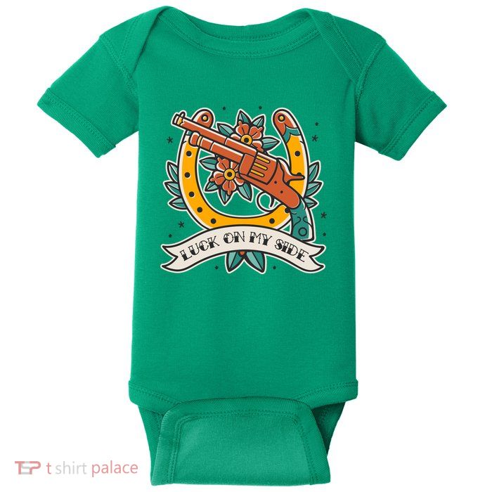 Luck On My Side Gun Baby Bodysuit