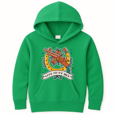 Luck On My Side Gun Kids Hoodie
