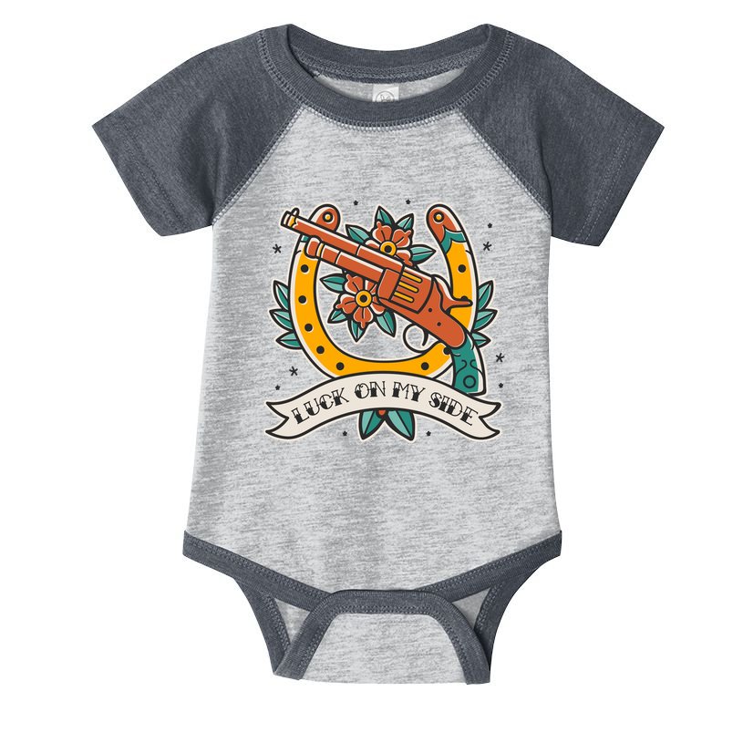 Luck On My Side Gun Infant Baby Jersey Bodysuit