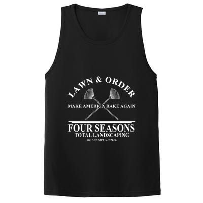 Lawn & Order Make America Rake Again Four Seasons Total Landscaping PosiCharge Competitor Tank