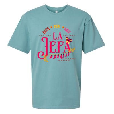 Latin Or Mexican Mothers Day Design Or Boss Mom Wife La Jefa Funny Gift Sueded Cloud Jersey T-Shirt