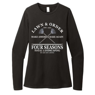 Lawn & Order Make America Rake Again Four Seasons Total Landscaping Womens CVC Long Sleeve Shirt