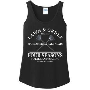 Lawn & Order Make America Rake Again Four Seasons Total Landscaping Ladies Essential Tank