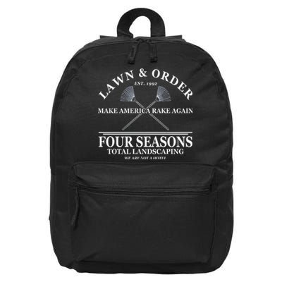 Lawn & Order Make America Rake Again Four Seasons Total Landscaping 16 in Basic Backpack