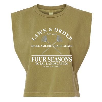 Lawn & Order Make America Rake Again Four Seasons Total Landscaping Garment-Dyed Women's Muscle Tee