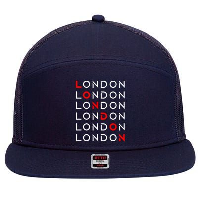 London 7 Panel Mesh Trucker Snapback Hat