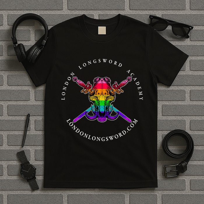London Longsword Academy Rainbow Boar Skull T-Shirt