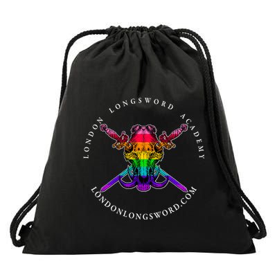 London Longsword Academy Rainbow Boar Skull Drawstring Bag