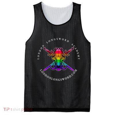 London Longsword Academy Rainbow Boar Skull Mesh Reversible Basketball Jersey Tank