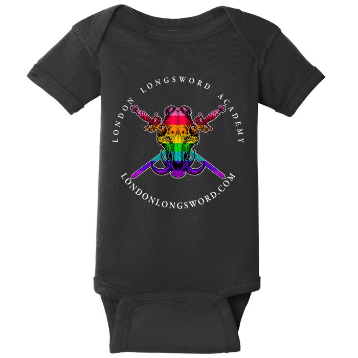 London Longsword Academy Rainbow Boar Skull Baby Bodysuit