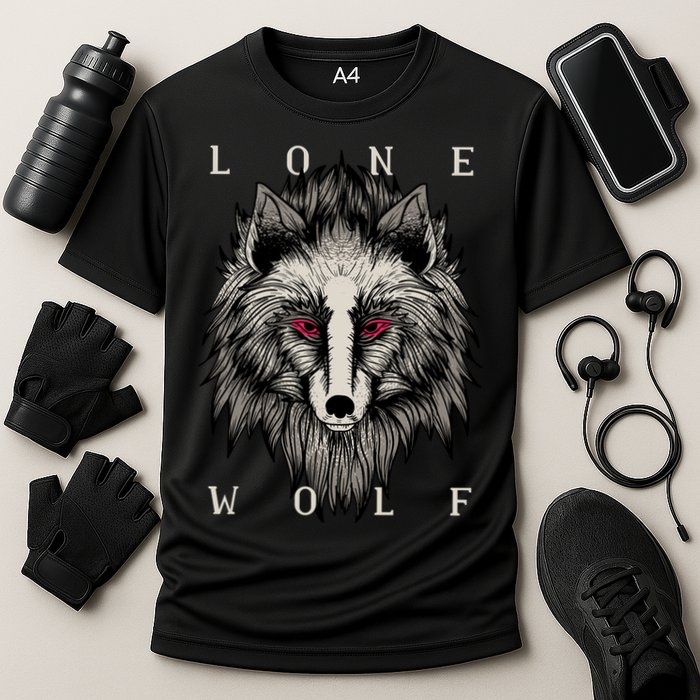 Lone Wolf Red Eyes Cooling Performance Crew T-Shirt