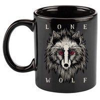 Lone Wolf Red Eyes 11oz C Handle Ceramic Mug